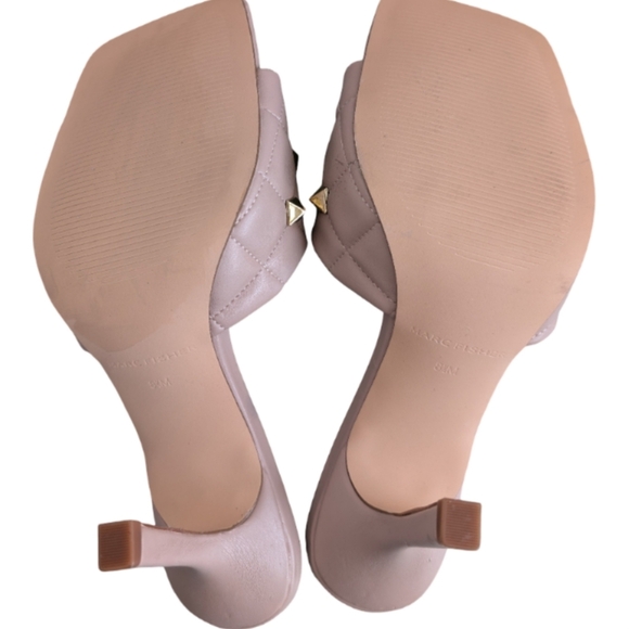 Marc Fisher Quilted Studded Square Toe Stiletto Heel Sandals Size 8.5 - Picture 5 of 11